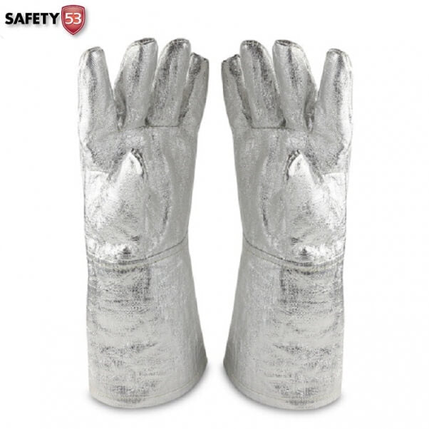 Aluminized Fire Safety Gloves with Heat Resistant Extended Gauntlet Cuff