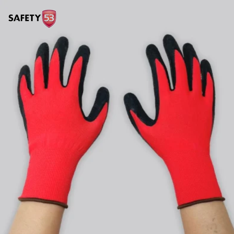 Latex Rubber Crinkle Coated Hand Safety Work Protection Gloves