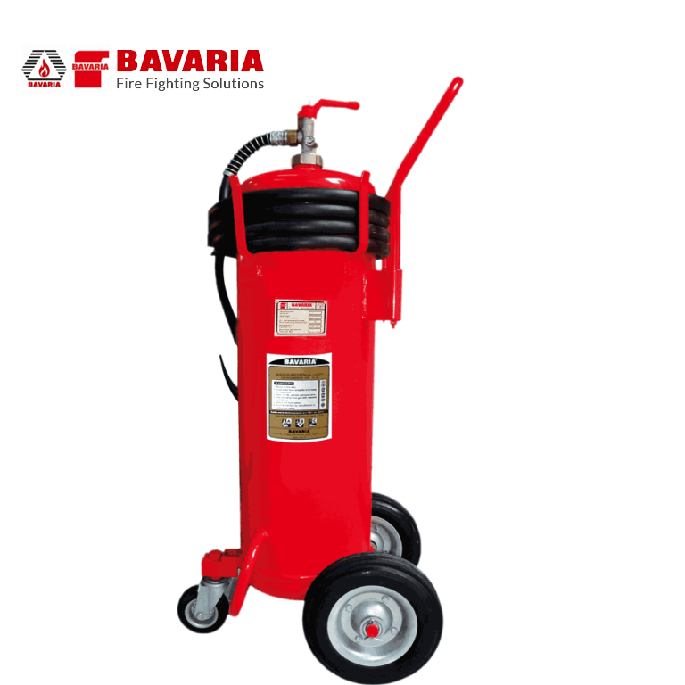 Bavaria 50KG DCP Fire Extinguisher Trolley with Rubber Wheels