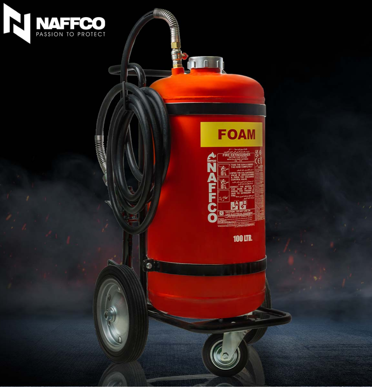Heavy Duty Industrial AFFF Foam Wheeled Fire Extinguisher Trolley