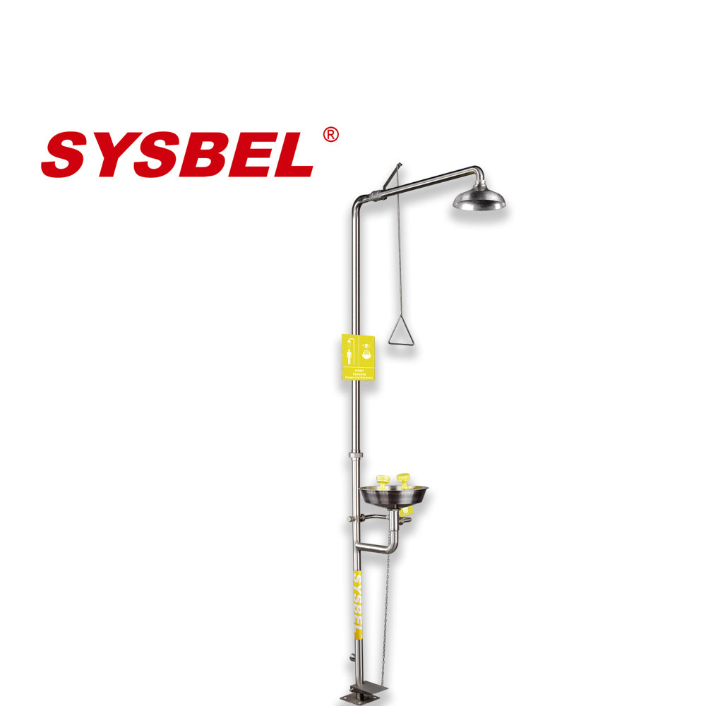 SYSBEL WG7053F Stainless Steel Emergency Shower and Eyewash Combination Unit