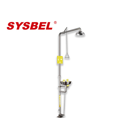SYSBEL WG7053F Stainless Steel Emergency Shower and Eyewash Combination Unit
