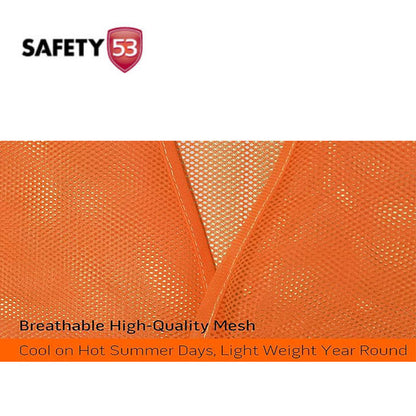 High Visibility Yellow Reflective Mesh Safety Vest with Silver Strips