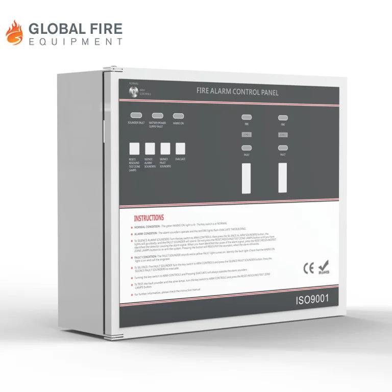 Global Fire CP100 6-Zone Conventional Fire Alarm Control Panel