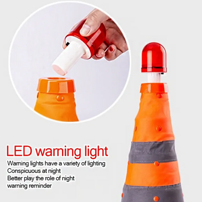 Portable Reflective Foldable Traffic Cone with LED Safety Light