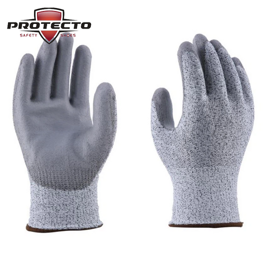 Protecto Level 5 Cut Resistant PE Fiber PU Coated Gloves