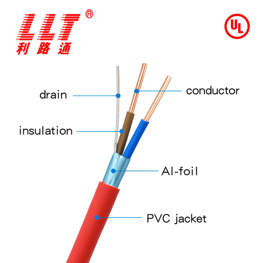 Fire Resistance 2 Core 1.5mm UL Listed Certified Alarm Cable