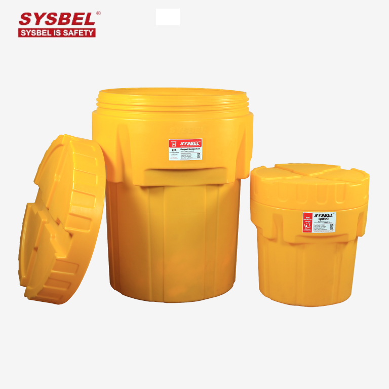 Sysbell 20 Gallon Polyethylene Overpack Salvage Drum for Chemical Spills