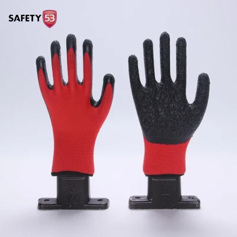 Latex Rubber Crinkle Coated Hand Safety Work Protection Gloves