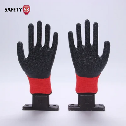 Crinkle Latex Rubber Hand Coated Safety Work Gloves