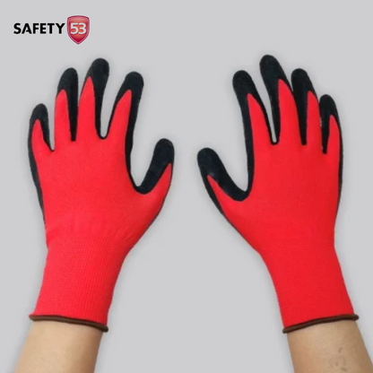 Latex Rubber Crinkle Coated Hand Safety Work Protection Gloves