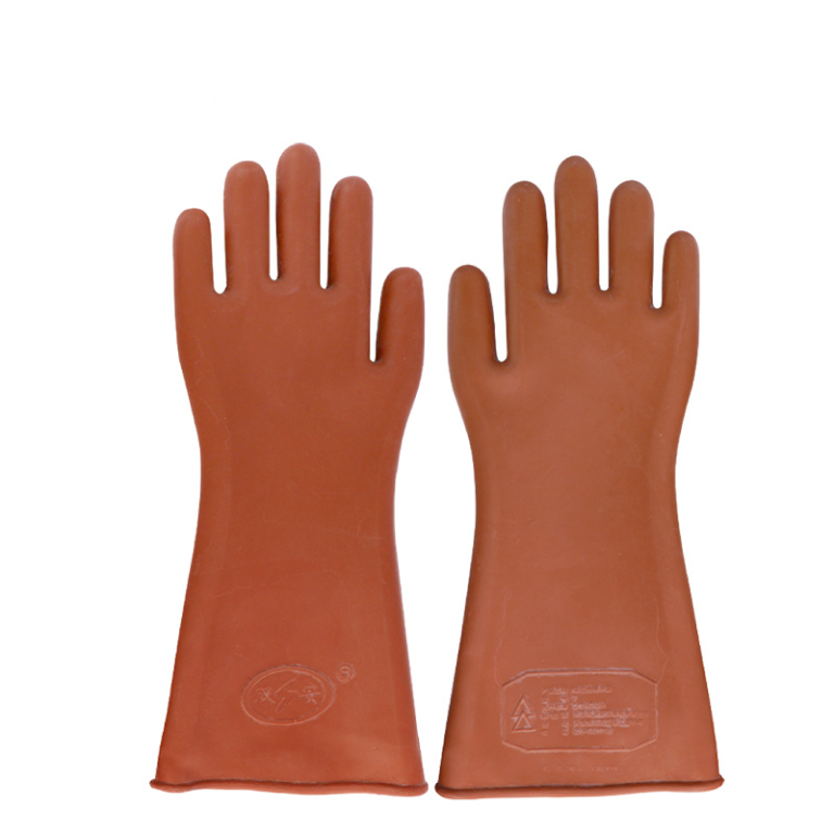 High Voltage 12KV Natural Latex Rubber Electrical Insulated Safety Gloves