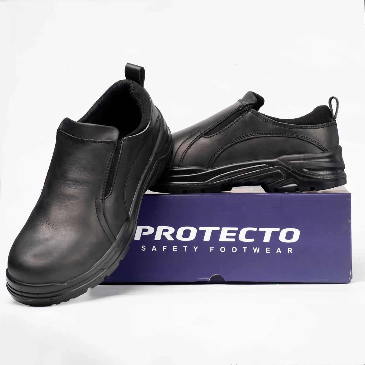 Protecto Steel Toe Genuine Leather Slip-On Professional Safety Shoes
