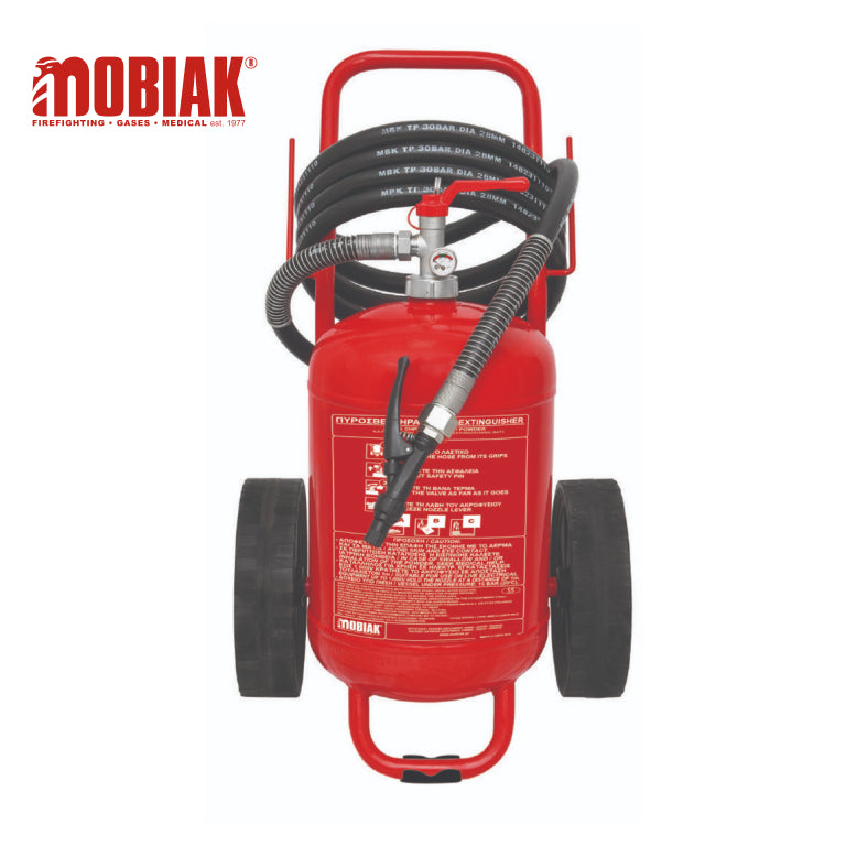 Mobiak 25kg ABC Dry Powder Welded Industrial Trolley Fire Extinguisher