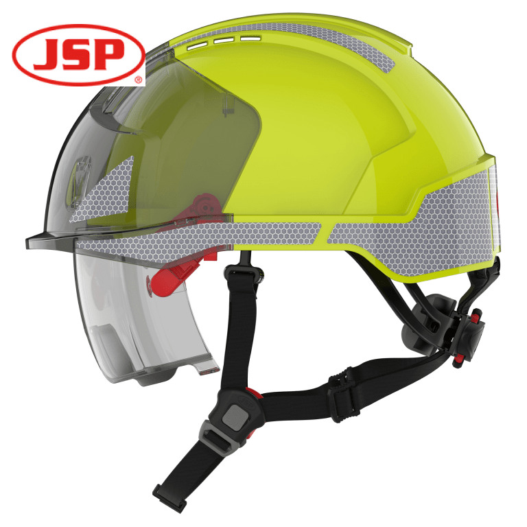 JSP EVO VISTAlens Dualswitch Vented Safety Helmet with Integrated Eyewear