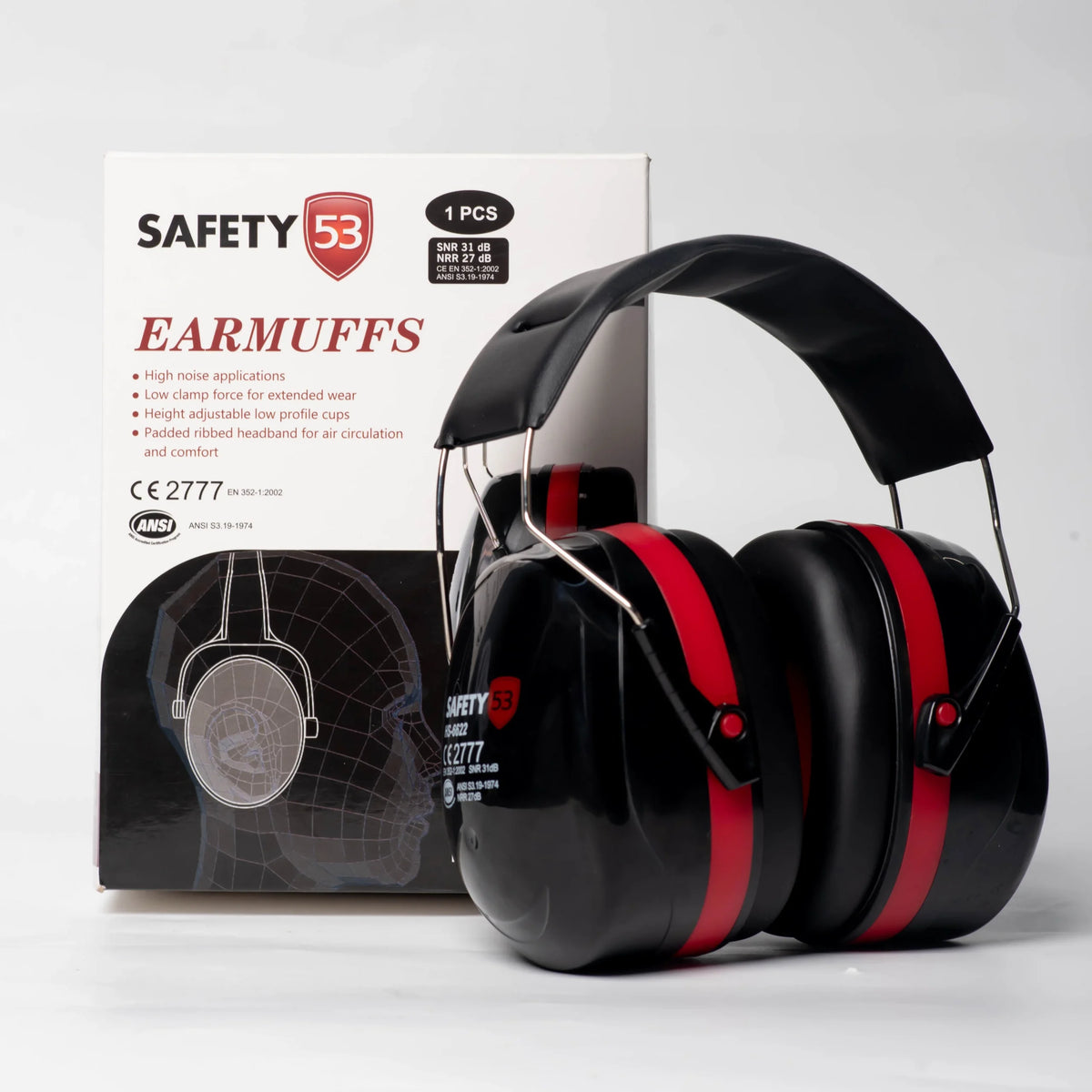 Professional Safety 53 HS-6622 Adjustable High Noise Reduction Earmuffs