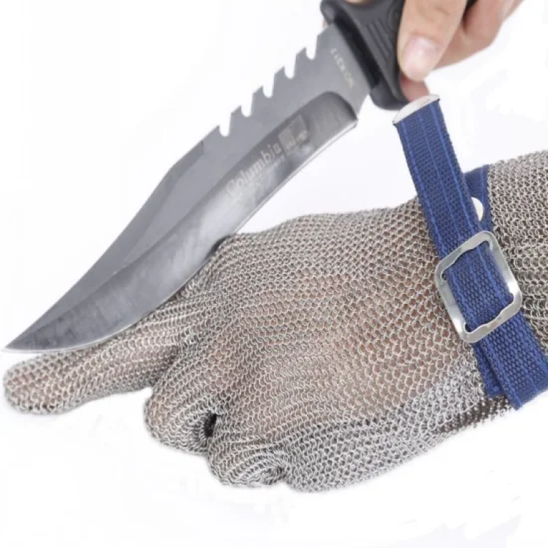 Stainless Steel Wire Mesh Ring Chainmail Cut Resistant Safety Gloves