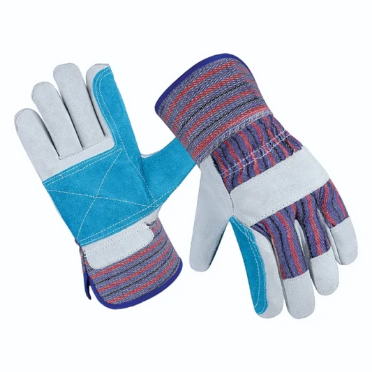 Heavy Duty Double Palm Leather Industrial Safety Work Gloves