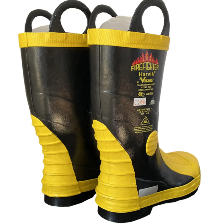 Professional Fireman Safety Rubber Fire Gum Boots with Steel Toe