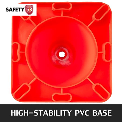 Reflective 18 Inch Safety Traffic Cone with Heavy Rubber Base