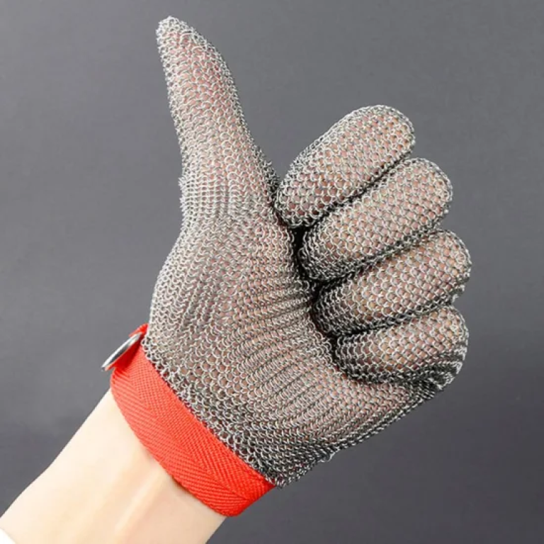 Stainless Steel Wire Mesh Ring Chainmail Cut Resistant Safety Gloves
