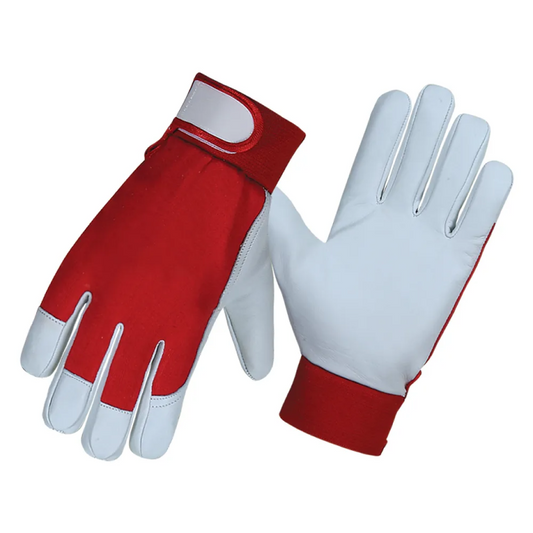 Premium Cow Grain Leather Assembly Driver Safety Work Gloves
