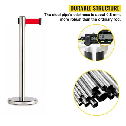 Stainless Steel Retractable Belt Barrier for Crowd Control Management