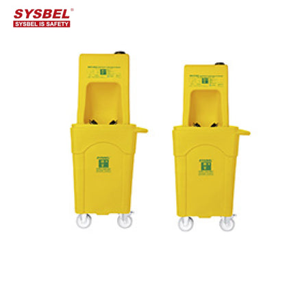 SYSBEL 30L Portable Eyewash Station with Mobile 142L Waste Cart