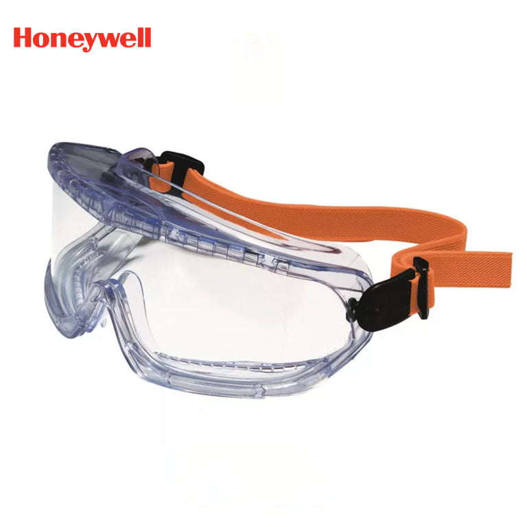 Honeywell V-Maxx Anti-Fog Clear Safety Goggles with Orange Strap